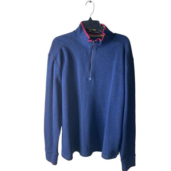 Robert Graham 1/4 Zip Pullover Sweater Men's Size 2XL Long Sleeves 100% Cotton - Picture 1 of 7
